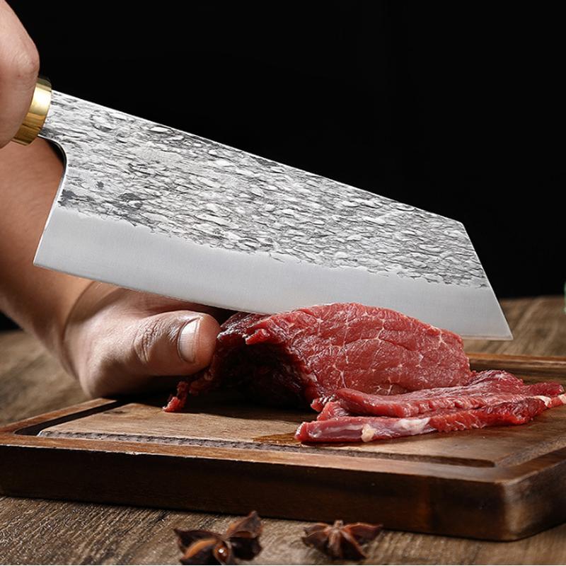7inch Chef's Knife Hand Forged Kitchen Knives High Chromium Carbon Steel Chopping Knife Cooking Meat Vegetable Knife with Box