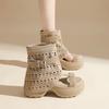 Small Summer Thick-soled Hollow Boots Fashionable Versatile and Beautiful Cool Boots Women's Casual Short Trousers Heightening Shoes