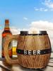 Stainless Steel Large-Capacity Beer Wooden Barrel Mug Big Wine Mug Creative Kitchen Cafe Pub Drinking Utensils