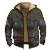Men'S Winter Zipper Hooded Fleece Sweatshirt With Patch Pocket Casual Jacket