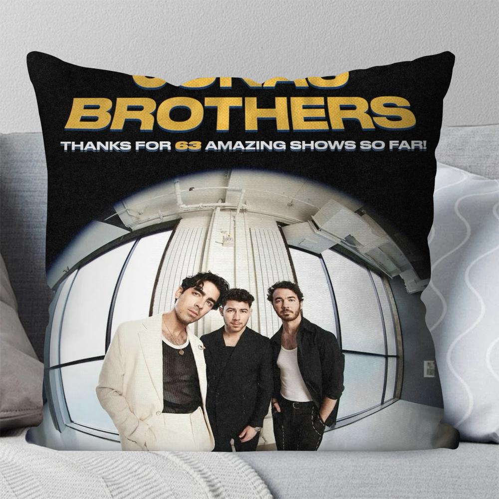 

Band J-JONAS B-BROTHERS Pillow Case Square Pillow Bedroom Sofa Leisure Comfort Cushion Car Living Room Home Decoration 40X40 16x16Inch