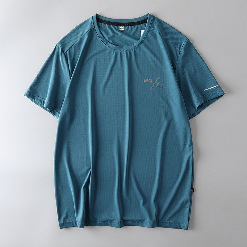 Export T-Shirt Men's Short-Sleeved Summer Ice Silk Mesh Thin Quick-Drying Export Original Tail Order Men T-shirt Top