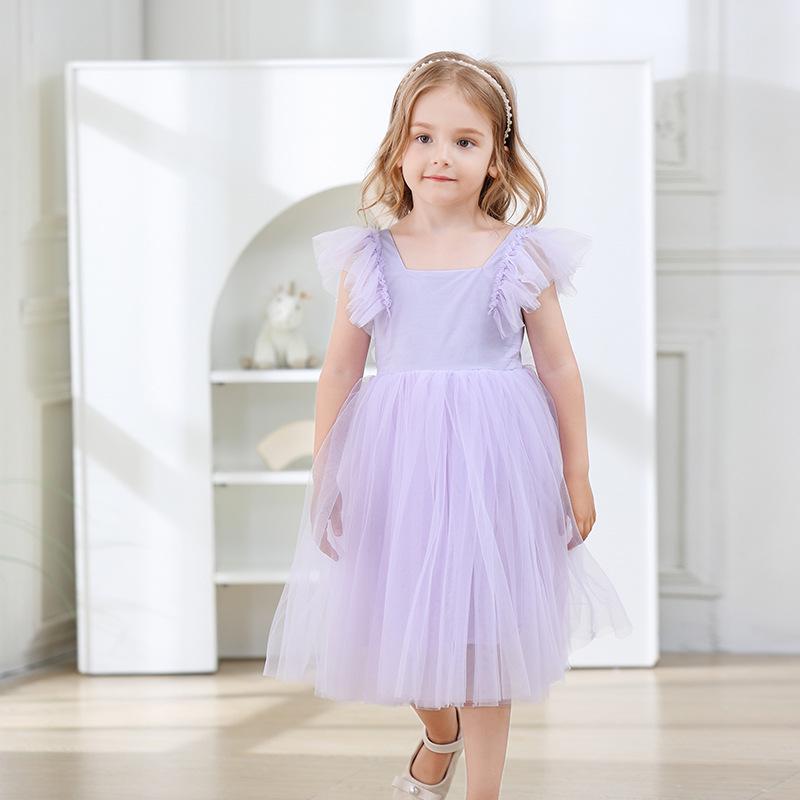 2025 New Girls' Summer Bowknot Mesh Dress - Lightweight Children's Fashion