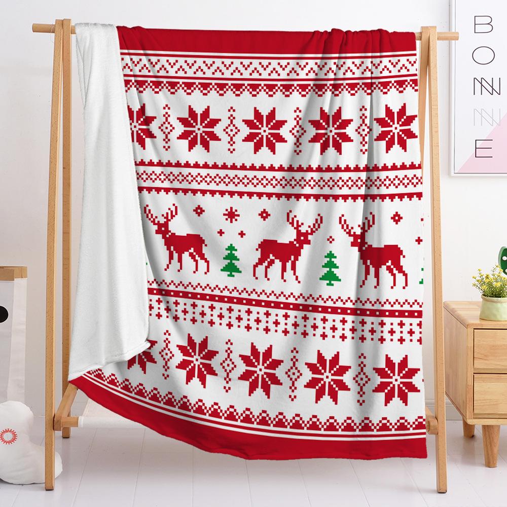 Blanket Small Fresh 3D Digital Printed Blanket Christmas Flannel Blanket Single Layer Blanket 120X90cm