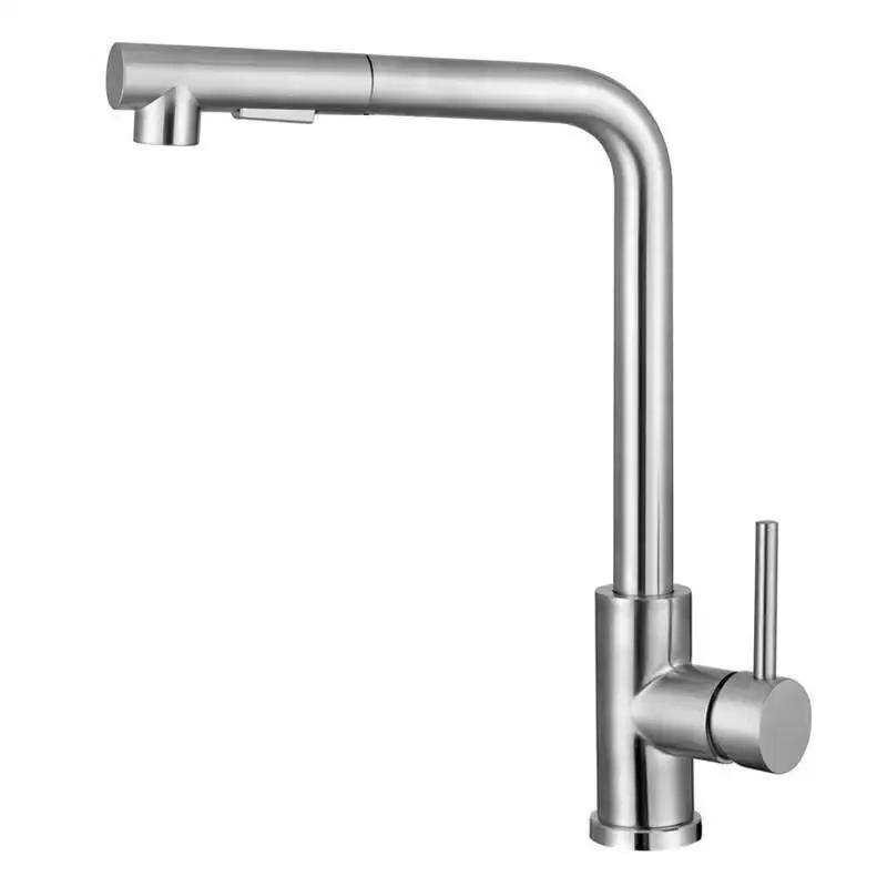 

Pull Out Kitchen Sink Faucet Two Model Stream Sprayer Nozzle Stainless Steel Hot Cold Wate Mixer Tap Deck G1/2 срібний