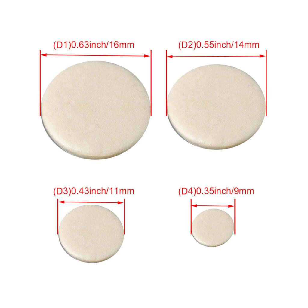 Yibuy Clarinet Flute White Pads 17pcs 9-16mm
