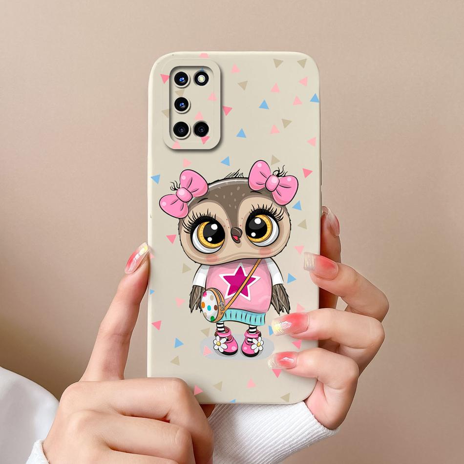 For Oppo A52 A72 A92 Case Butterfly Heart Simple Back Cover Soft Liquid Silicone Funda Camera Protection Anti Drop Phone Housing
