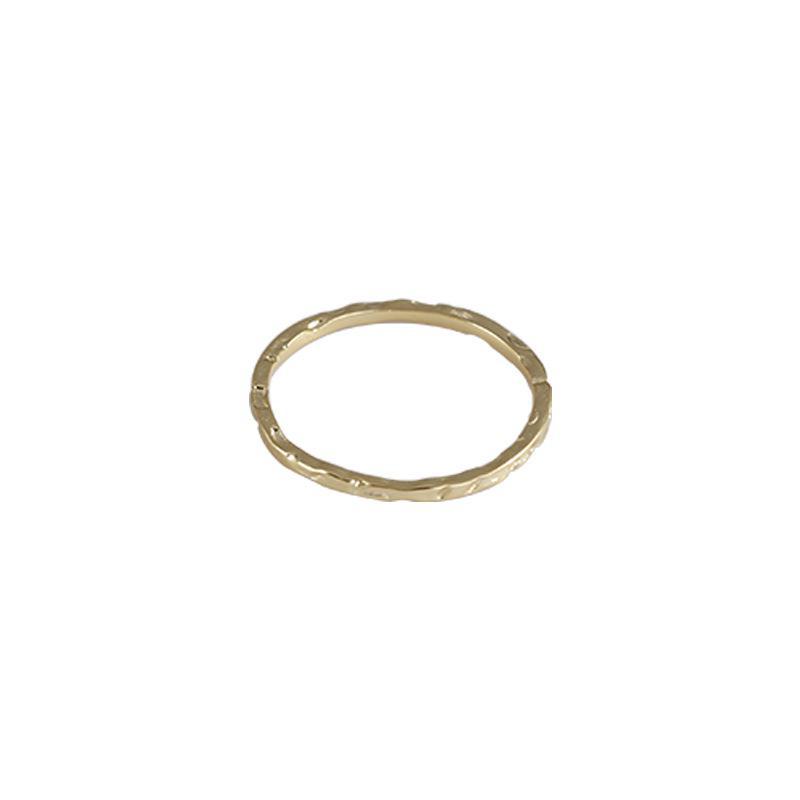 Banyan Tree S925 Argent Sterling Texture Martelée Anneau Fin - Design Coréen Simple