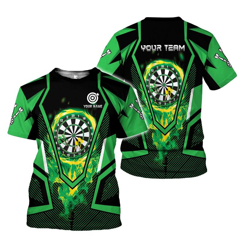 Camiseta Hombre Dardo Impresión 3D Personalizada con Nombre para Aficionados a los Dardos Camisetas Gráficas Tops de Verano Manga Corta Oversize Ropa