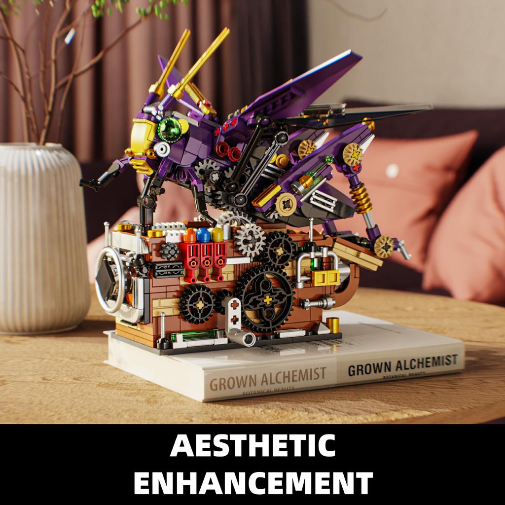 596PCS Mechanical Grasshopper Model Creating Modules Sets Rotatable DIY Learning Toy Sets Xmas Birthday Celebration Present Gifts