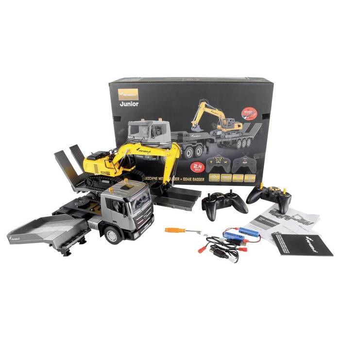 Modèle fonctionnel RC Camion - Amewi - G836E - Set 2 en 1 - Jaune - Pour enfants à partir de 8 ans