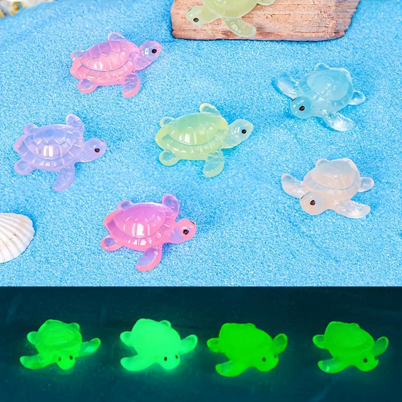 50Pcs Glow-In-The-Dark Resin Miniature Turtle Figurines Set - Diy Crafts, Home Decor & Micro Landscape Accents For Room Decor