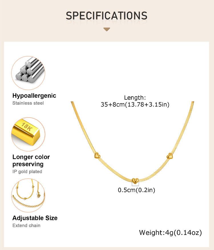 18k Gold Plated Choker Necklace for Women, Gold Plated Stainless Steel, Bowknot Heat Butterfly Collar Bone Chain Necklace