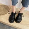 New Autumn Spring Oxford Shoes For Women Solid Leather Casual Shoes Woman Flats Lace Up Thick Bottom High Heels Platform Shoes