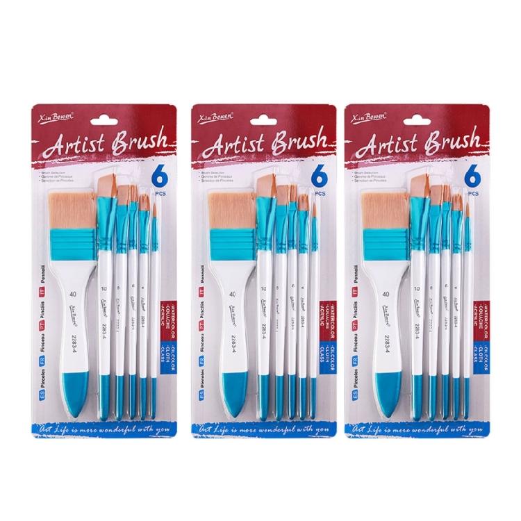 3 Set Nylon Hair Painting Brush Artist Paint Brush Watercolor Acrylic Paint Brush Drawing Supplies for Oil Painting