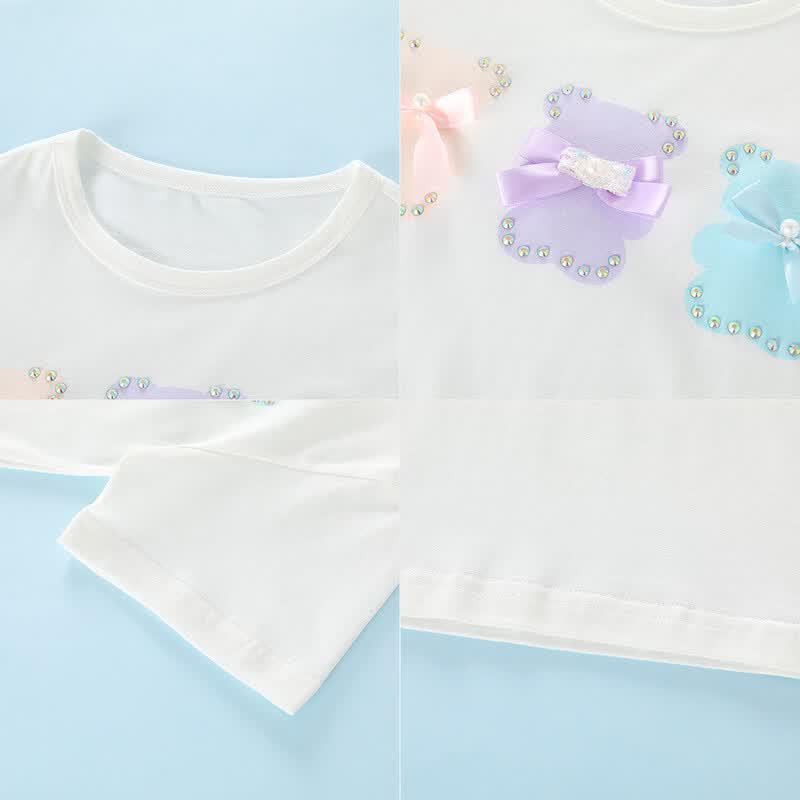 Montagut Girls' Little Bear T-shirt & Shorts Set