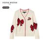 Teenie Weenie Kids Girl's Bow Jacquard Cardigan Sweater