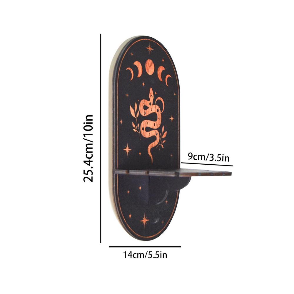 Black Crystal Display Stand Bohemian Hand Stand Witch Wooden Hanging Decorative Stand And Crystal Stone Shelving Wall Shelves