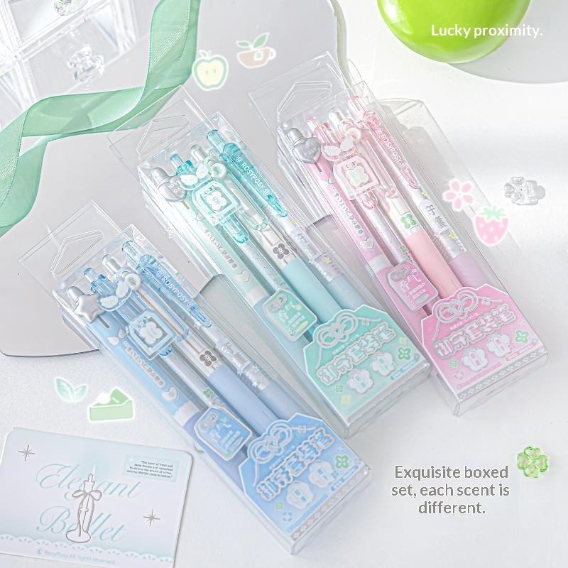 4Pcs/Set Japanese Cute Ins Inspired Scented Gel Pens Instant Dry 0.5Mm Smooth Ink For Exam Writing Sweet Aesthetic Pastel Pens