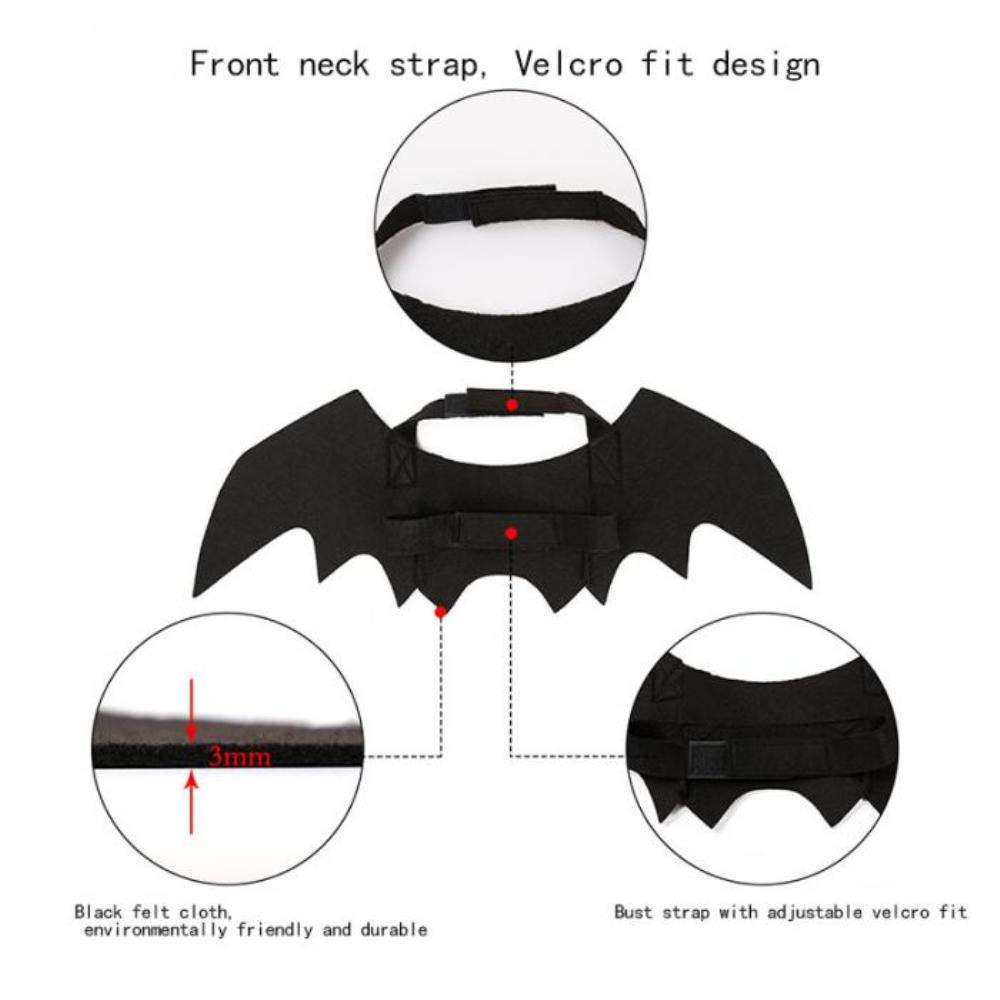 Pet Dog Cat Bat Wing Cosplay Prop Halloween Fancy Dress Costume Outfit Wings Costumes Photo Props Headwear