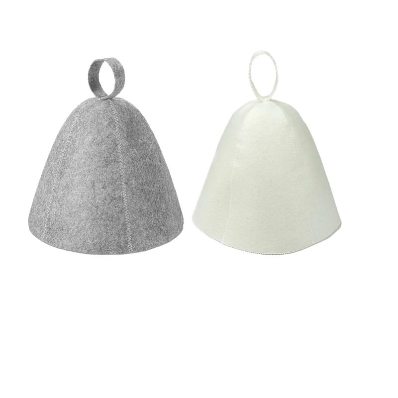 Sauna  Anti Heat Sauna Hat Thicken Wool Felt Shower Cap Hair Turban Quickly Towel Drying Towel Hats Sauna Bathroom Accessories