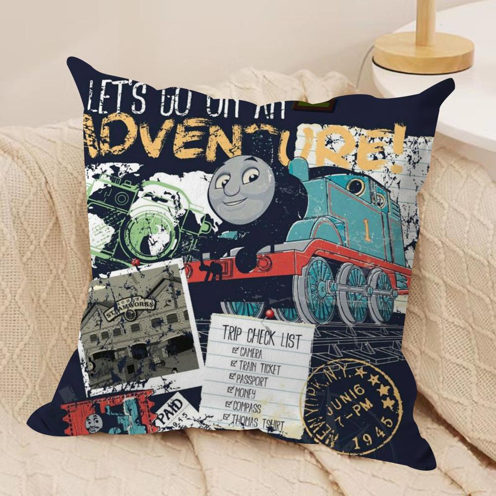 TThomasES The Train Cushion Cover Soft Plush Throw Pillow Cover DoubleSided Decorative Cushion Case Sofa Bedroom Home Decor