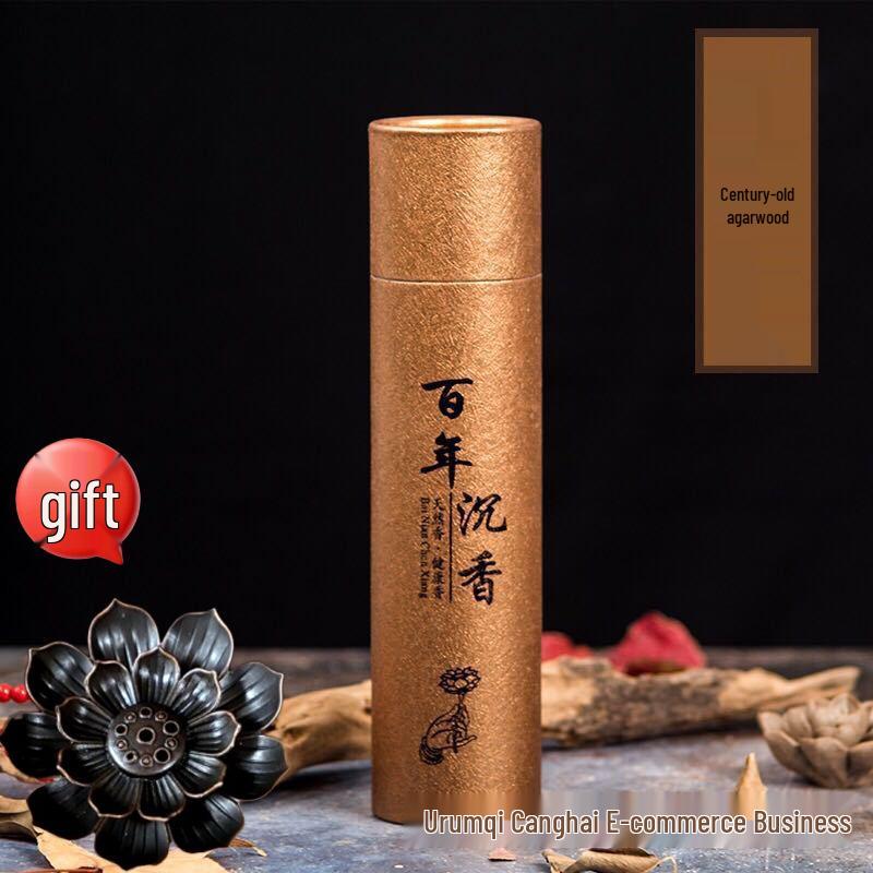 Centennial Agarwood Incense Sticks with Lotus Holder - Long-Lasting Natural Fragrance for Home Aromatherapy