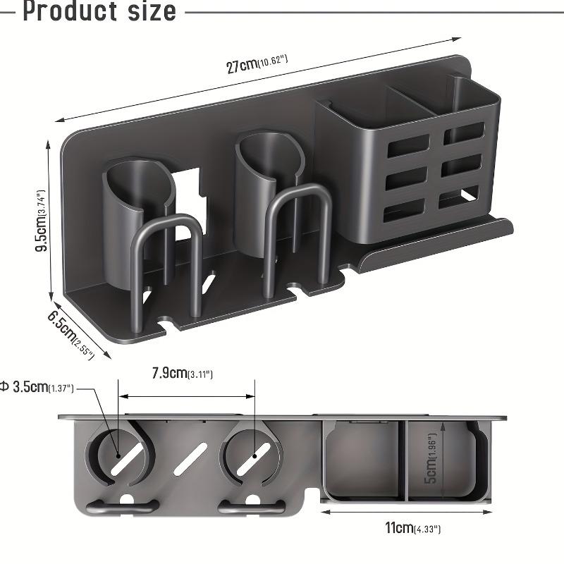 1pcs Aluminum Wall-Mounted Electric Toothbrush Holder with Toothpaste Razor Stand Bathroom Organizer No Cup No Electricity