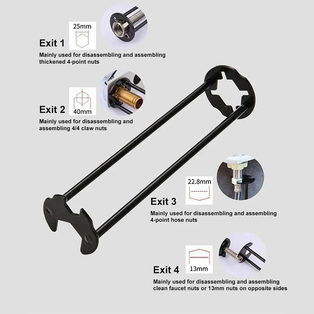 1ks Čtyřhranný šestihranný klíč na opravu žlabových trubek Klíč Instalatérský nástroj Odolný klíč na dřez