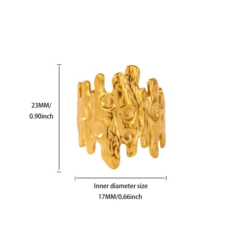 New Hot-selling Geometric Line Stainless Steel Ring Women's Opening Niche Personality Simple Fashion Ring