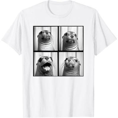 Funny Seal Face Unique Funny Sea Animal Photobooth T-Shirt