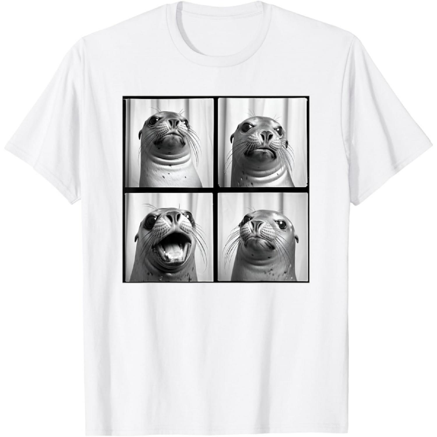 Funny Seal Face Unique Funny Sea Animal Photobooth T-Shirt XXXXXL белый