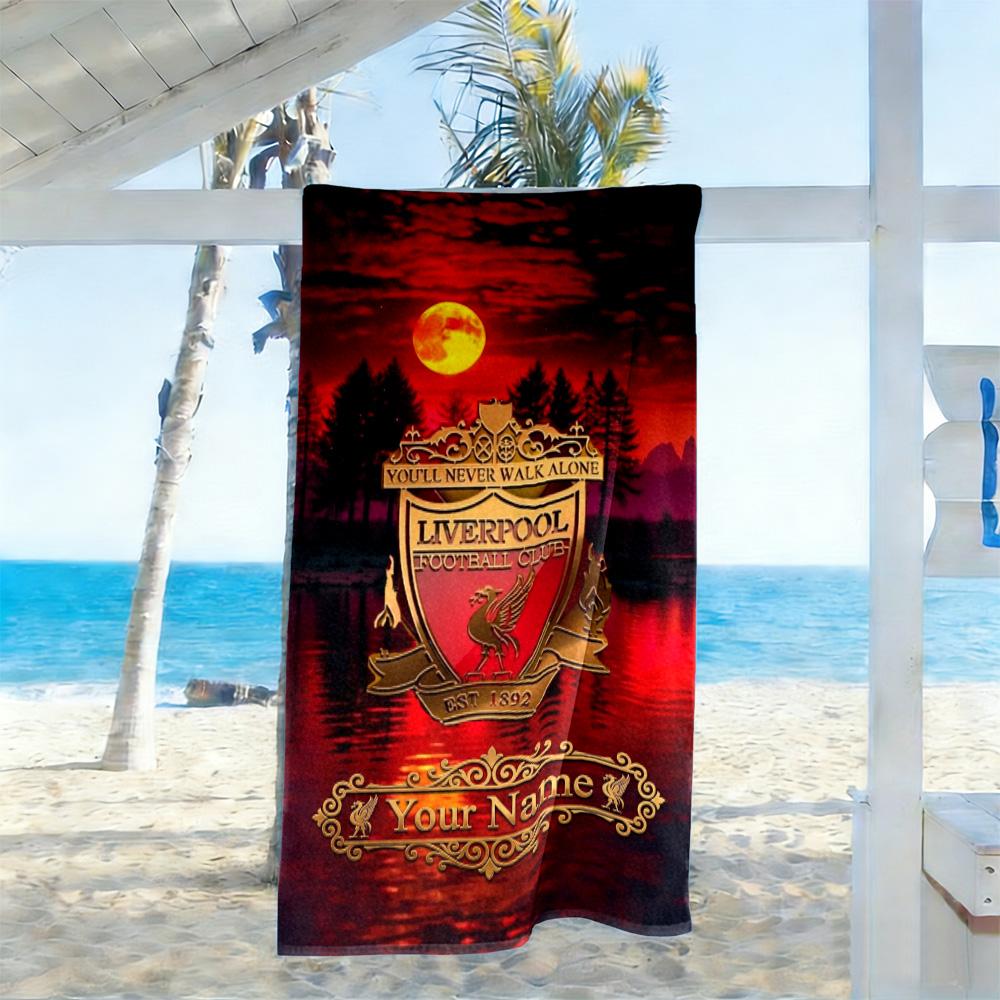 Liverpool Customizable Name Beach Towel Soft Durable Quick-Dry Suitable for Sports Travel Swimming Yoga Bathroom Beach And Pool
