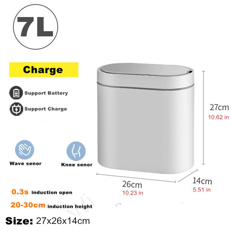 

7L Automatic Sensor Trash Can Electronic Smart Household Bathroom Toilet Waterproof Narrow Dustbin Kitchen Induction Garbage Bin 7L
