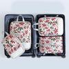 4pcs/set Printed Compression Storage Bag Foldable Luggage Storage Bags Set Packing Cubes  Clothes