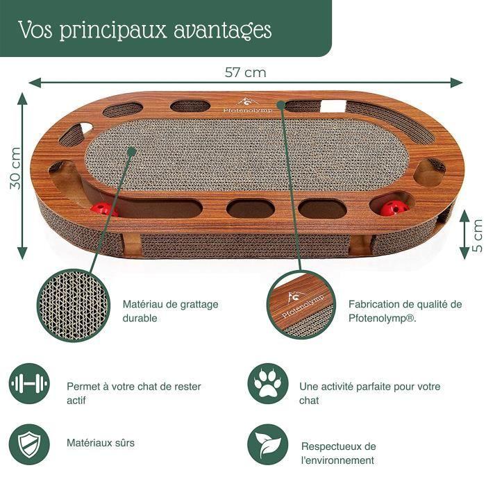 Aire de jeu chat jouet chat interactif-planche griffoir pour chats en carton|couleur du bois, argent,|