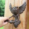 Retro Owl Door Knocker Cast Iron Craft Iron Door Ring European Style Animal Villa Home Entrance Decoration Wall Ornament