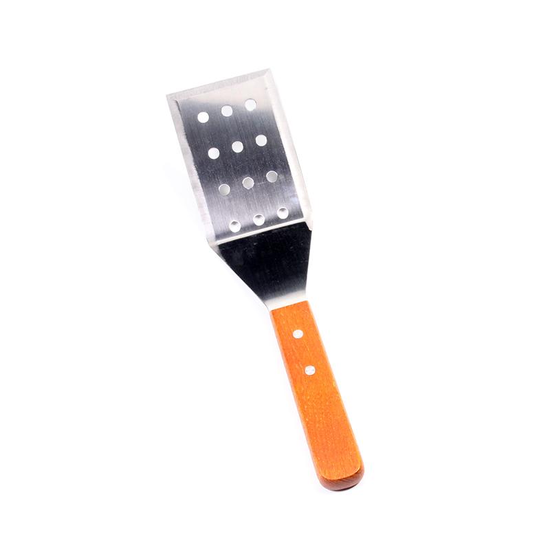 Wood Handle Heavy Duty Hamburger Turner / Spatula with Cutting Edge, 2.95-Inch Wide Blade, 11.5-Inch BBQ Tools