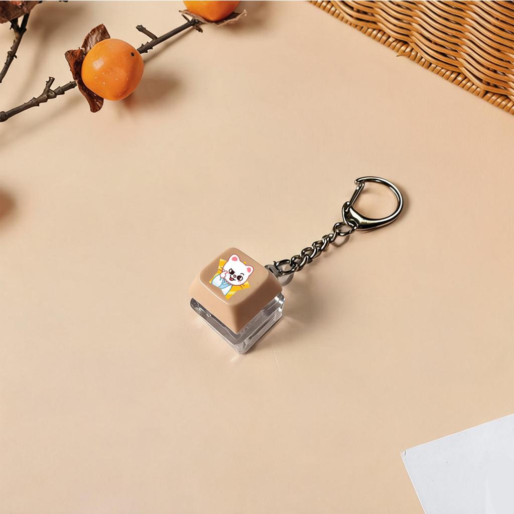 Stray Kids Keycap Keychain, Cute Cartoon Characters Keyboard Keychain Pendant, STAY Fans Stress Relief Bag Charm