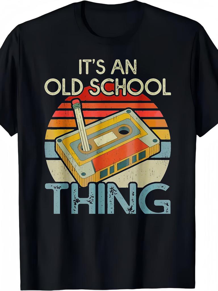 Vintage Cassette Tape Pattern T-Shirt- Unisex 80S And 90S Music Design, Casual C