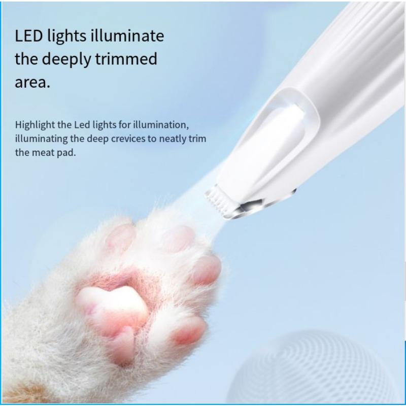 1PC LED Light Pet Shaver Dog Cat Foot Shaver Shave Foot Solar Hair Electric Push Shearing Dog Hair Trimmer