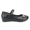 US Brass Girls Paige II Touch Fastening Bar Diamante Trim Shoes