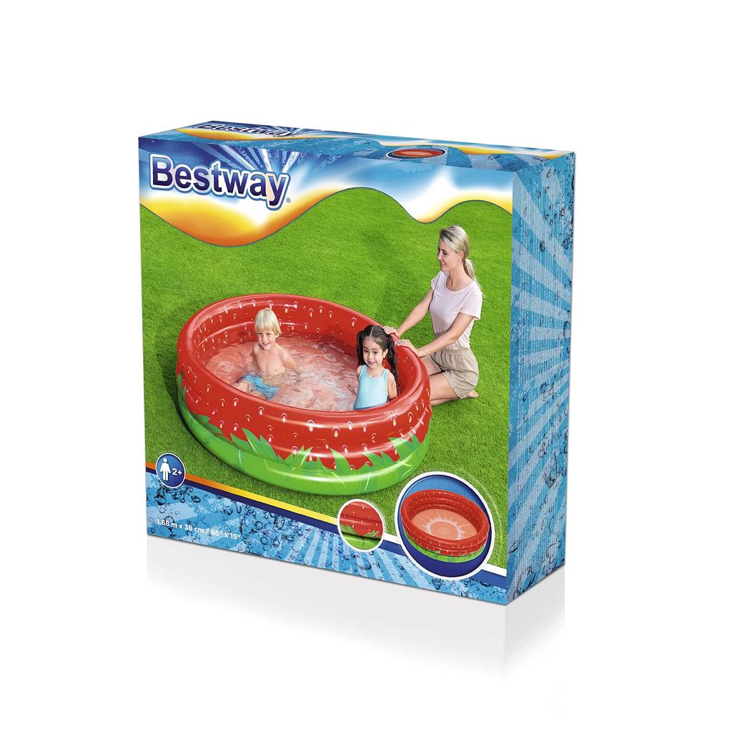 Bestway Sweet Strawberry Kids Pool, 1.68m Diameter X 38cm Height, 51145