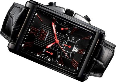 JMW TOKYO Vyriškas kvadratinis laikrodis, Juodas ir raudonas, Kvadratinis stačiakampis, Vyriškas chronografas, Ribotas leidimas, Seiko kvarcinis mechanizmas, Odinė apyrankė, Natūrali oda