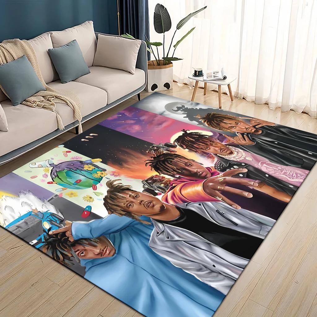 HD Juice WRLD 999 3D Legend Rapper Star Rug Carpet for Living Room Bedroom Home Decor,kids Play Non-slip for Sofa Doormat