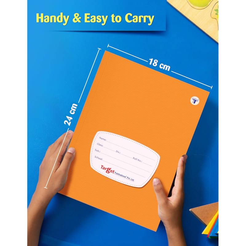 Target Publications Small One Side Ruled & One Side Blank/Unruled Notebooks | 76 Pages | 18 Cm X 24 Cm Approx | Soft Bro