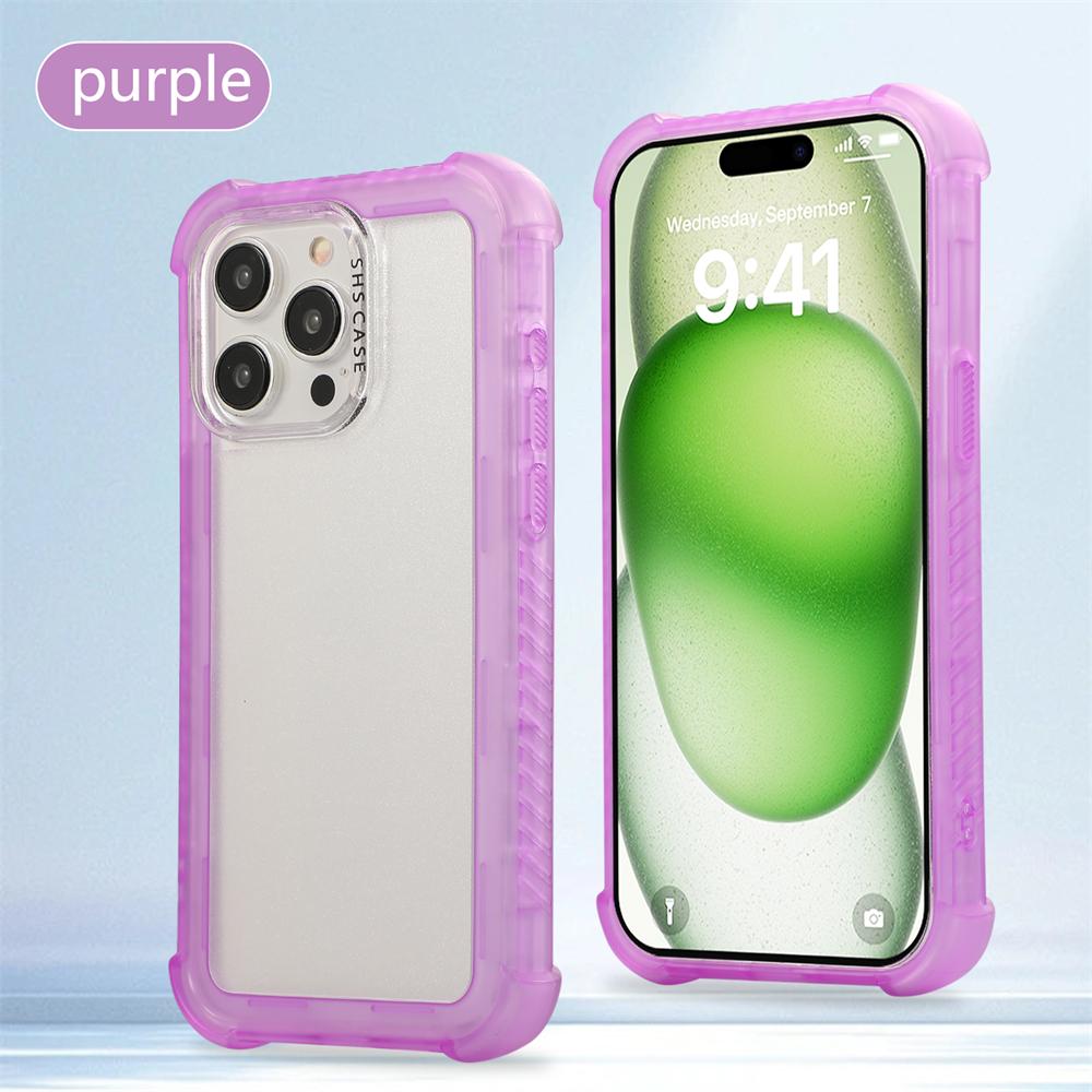 Luxury Matte Candy Colorful Shockproof Armor Phone Case For iPhone 16 15 14 Plus 13 12 Pro Max Transparent Hard PC Bumper Cover