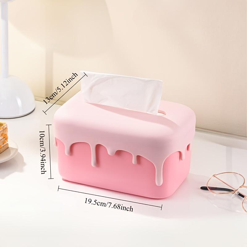 1 pz Copertura Decorativa per Scatola di Fazzoletti Stile Morbido, Meccanismo a Molla, Non Lavabile, Plastica, Forma Quadrata con Design Gocciolante per Decorazione Casa Bagno