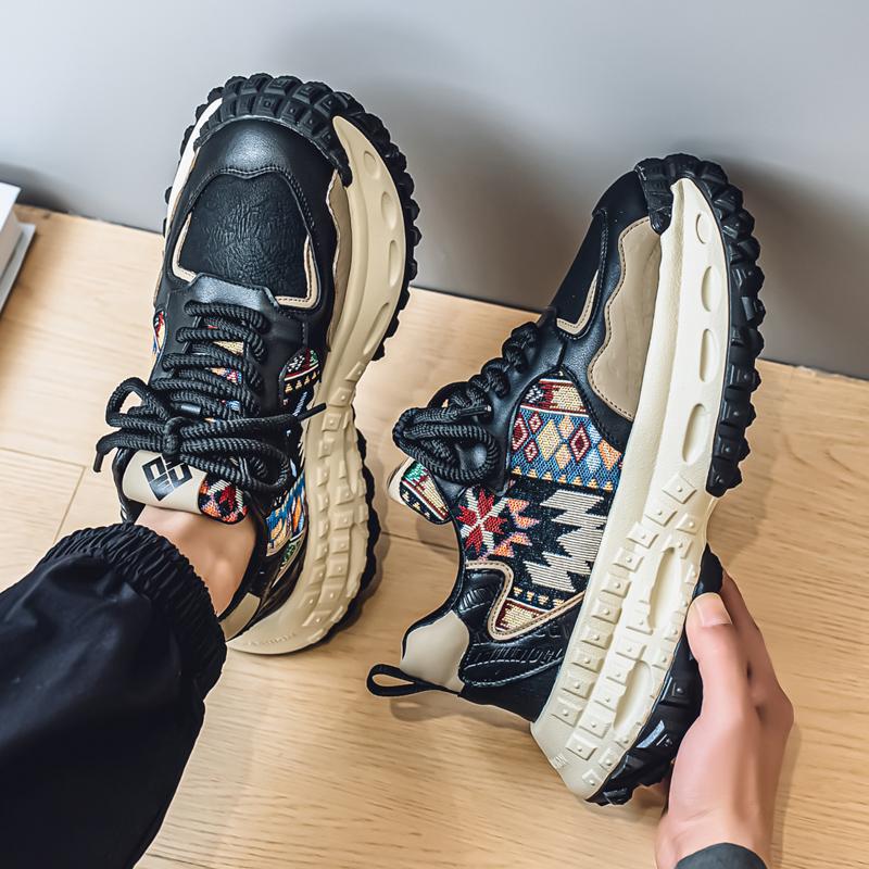 New Spring Retro Hong Kong Style Student Casual Sports Shoes Platform Dad Shoes