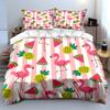 Flamingo Pineapple Watermelon Pattern Bedding Duvet Cover Set Duvet Cover Pillowcases  (1*Duvet Cover 2*Pillowcases, Without Duvet Insert)